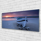 Acrylic print Wall art 125x50 Image Picture Boat Beach Sea Sun Landscape