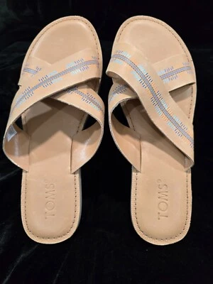 *TOMS* Sandalia de cuero Viv entrecruzada miel para mujer talla 8W Foto 1 de 4