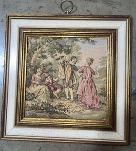 Vintage French Tapestry 12” X 12” Framed Ready to hang - Picture 1 of 3