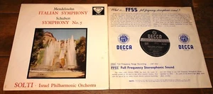 GEORGE SOLTI ISRAEL PO MENDELSSOHN SCHUBERT UK DECCA STEREO SXL 2067 LP WBg ED1 - Picture 1 of 8
