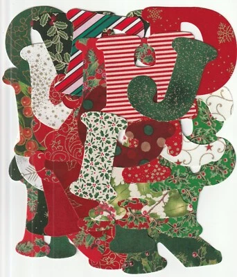 CHRISTMAS Alphabet Letter ~ DIE CUT ~ IRON-ON ~ READY TO SEW/APPLIQUE ~ FABRIC - image 1 of 3