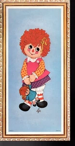 Raggedy Ann & Andy "Set of 4" Size 8" x 16" Prints Artist Lyn, 1970's Unused - Picture 1 of 4