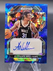 2022-23 Panini Prizm Draft Picks Blue Ice /75 Alondes Williams Wake Forest Auto