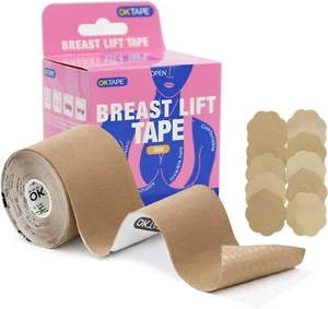 Boob Tape Breast Lift Tape (2" x 16.4 ft) Body Tape for Breast Lift TAN COLOR - Picture 1 of 5