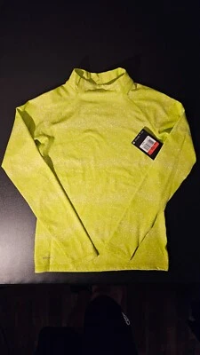 Nike Pro Dri-Fit Fitted Pullover Long Sleeve Shirt Girls L Green Graphic - Image 1 of 4
