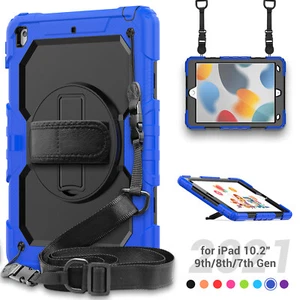 Shockproof Case For Apple iPad 10th 9th 8th 7th With Hand Shoulder Strap Cover - Picture 1 of 19