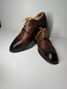 Zapatos de vestir Sebata para hombre 11 M marrón hechos en Italia pátina - Imagen 1 de 12