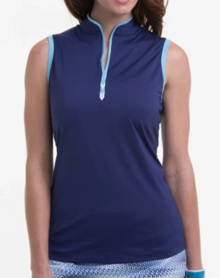 Camisa de golf EP Pro NY sin mangas en contraste para damas XS pequeña grande azul tinta NUEVA NUEVA CON ETIQUETAS Foto 1 de 4