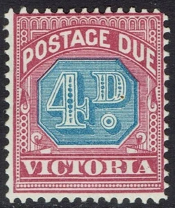 VICTORIA 1890 POSTAGE DUE 4D - Picture 1 of 2
