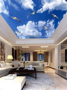 Slight Azure Cloud 3D Ceiling Mural Full Wall Photo Wallpaper Print Home Decor - Picture 1 of 7