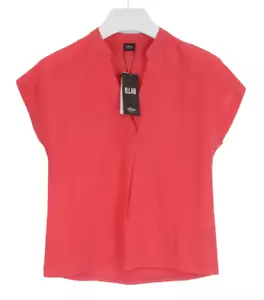s. OLIVER Black Label T-Shirt Women's UK 6 V Neck Pullover Linen Blend Pink - Picture 1 of 11