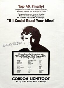 GORDON LIGHTFOOT IF I COULD READ YOUR MIND TOP 40 FINALLY! 1970 PROMO AD