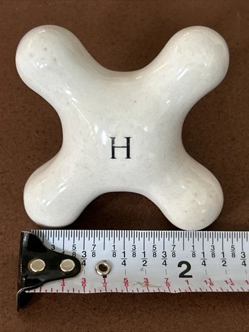Antique White Porcelain Cross Hot Knob Faucet Handle Bath Sink Tub Cover