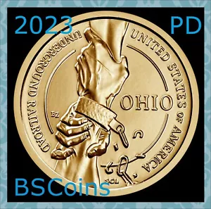 2023 P&D American Innov. Underground Railroad OHIO Dollar - 2 Münzen - Versand HEUTE - Bild 1 von 2
