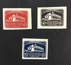 US 1932 Cut Square XF MNH Sc# U525, 527, 528.  (ED) - Picture 1 of 2
