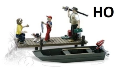 HO Scale - Family Fishing,  Everything shown in photo - WOO-A1923 - Image 1 of 2