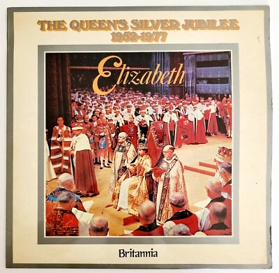 Серебряная юбилейная виниловая пластинка королевы Елизаветы 1977 33 12 дюймов винтаж Britannia VRE8 - Изображение 1 из 2
