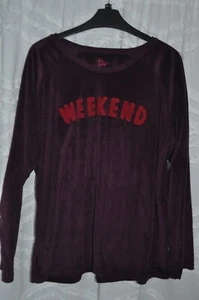 Womens Love to Lounge Purple Velour PJ /lounge Top Size Large - Picture 1 of 2