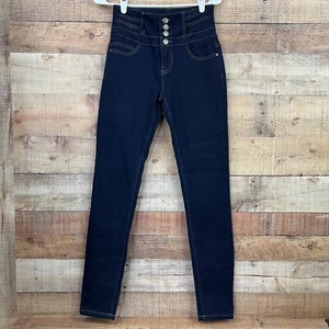 Silver Jeans Girl's High Waist Stretch Dark Blue Denim Pants Sz 3/4 PRM - Picture 1 of 10