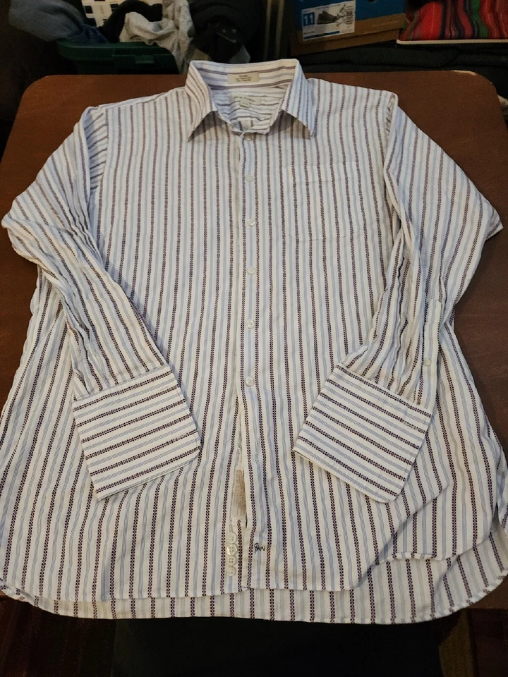 John W. Nordstrom Men's 17 34 L/S Purple/White Dress Shirt EUC. GB10 - Image 1 of 4