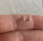 14K Solid White and Yellow Gold Nose Bone Stud with Arrow