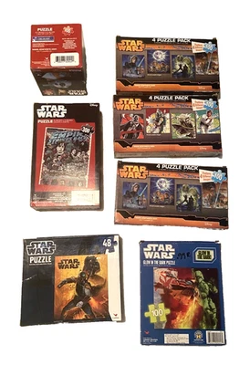 STAR WARS Jigsaw Puzzle Pack Lot of 7 Disney Cardinal Vintage & Contemporary - Image 1 of 4