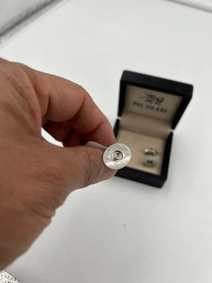 Nuevo con etiquetas. Gemelos Pal Zileri acero inoxidable color perla Foto 1 de 4