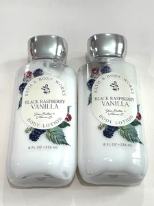 2 x Bath & Body Works Black Raspberry Vanilla Bodylotion 8 oz/236 ml versiegelt - Bild 1 von 3