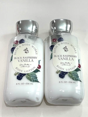 2 x Bath & Body Works Black Raspberry Vanilla Body Lotion 8 oz / 236 ml Sealed - Image 1 of 3