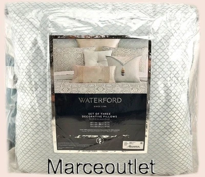 Conjunto de 3 travesseiros decorativos azuis Waterford Fine Linens Arezzo - Imagem 1 de 4