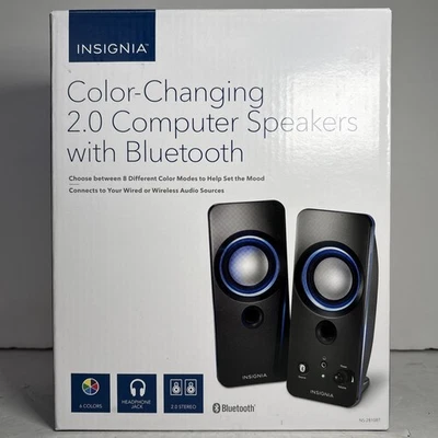 Insignia Color Changing 2.0 Computer Speakers With Bluetooth NS-2810BT - Image 1 of 4
