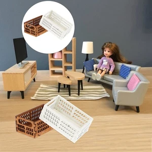 2 Pcs Mini House Decoration Miniature Storage Basket Little Baskets - Picture 1 of 12