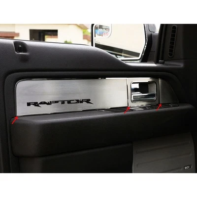 Painel da porta frontal inserções logotipo 'Raptor' para 10-14 F-150 Raptor Ext Cab [escovado] - Imagem 1 de 4