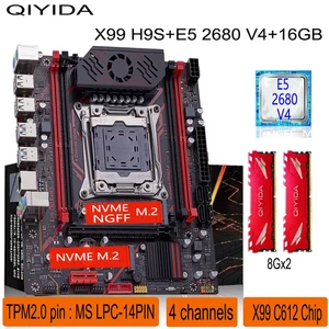 Qiyida X99 Motherboard-Kit LGA2011 3 Xeon E5 2680 V4 2*8 GB 16 GB - Bild 1 von 12