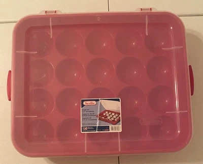 Sterilite 20 Compartment Christmas Holiday Ornament Storage Case Red Set Of 2 - Image 1 of 4