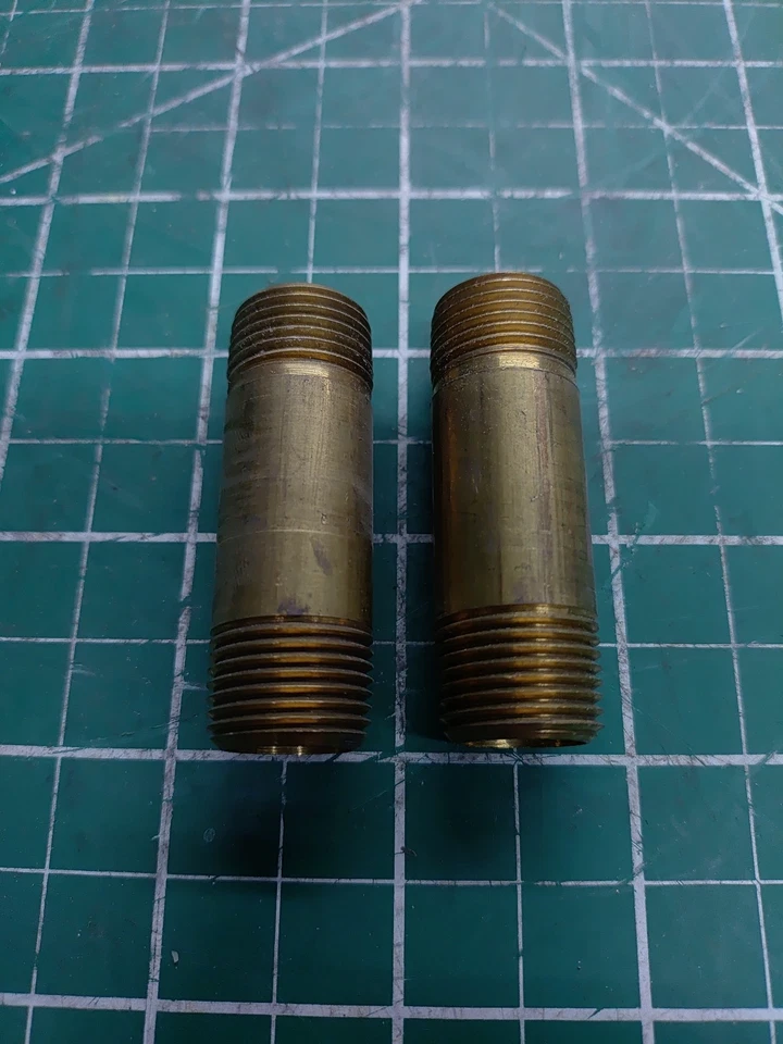 (Lot of 2) 33326-06-2 Brass Pipe Nipple Male 3/8 NPT to Male 3/8 NPT x 2" - Image 1 of 1