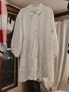 anthropologie maeve Kleid Medium Langarm Weiß - Bild 1 von 3