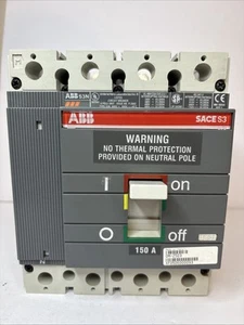 Interruptor de 4 polos ABB SACE S3N 150A con interruptor neutro y auxiliar | 600V MCCB tipo S3N - Imagen 1 de 11