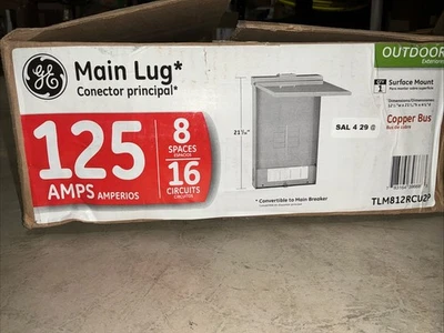 GE 125 AMP8-Space 16 circuitos exterior terminal principal centro de carga TLM812RCU2P Foto 1 de 4