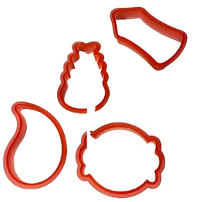 Juego de 4 cortadores de galletas rojo forma aleatoria - Imagen 1 de 1
