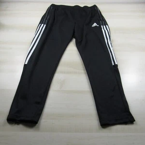 Adidas Pants Mens Extra Large Black White Tapered Aeroready Soccer Track 32x29 - Picture 1 of 19