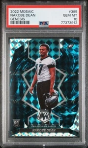 2022 Panini Mosaic Nakobe Dean #395 Genesis SSP Rookie RC PSA 10 Eagles - Picture 1 of 2