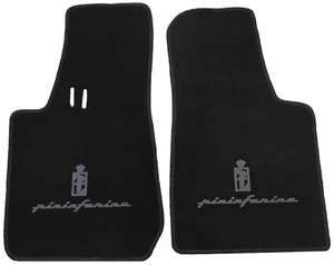 Black velours floor mats for Fiat 1200 / 1500 / 1600S Spider 1959-1966 grey logo - Picture 1 of 1