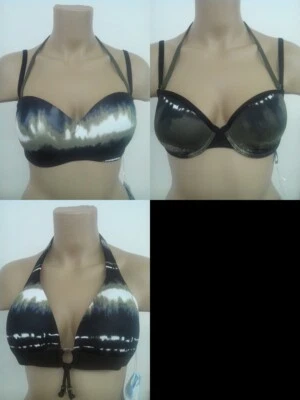 Bikini Oberteil Kwinana Beach Sapph oliv Bandeau Bügel Neckholder Bademode - Bild 1 von 4