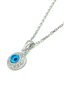925 Sterling Silver Evil Eye Necklace #9971 - Picture 1 of 14