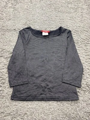 Esprit Top Women Medium Silver Gray Striped 3/4 Sleeve Round Neck Blouse Vtg USA - Image 1 of 4