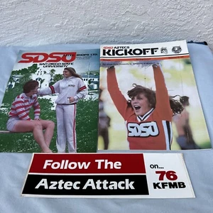 Vintage San Diego State Aztecs SDSU Football 1980 Programs Shop Catalog Sticker - Picture 1 of 9