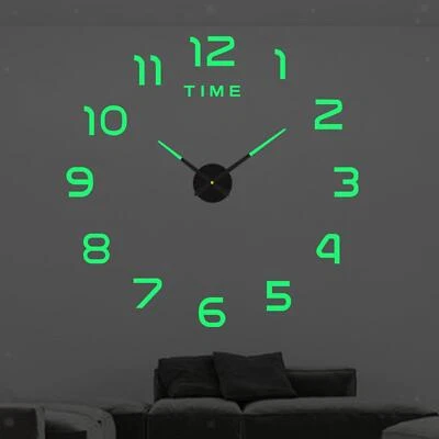 Luminous Wall Clock Stickers Round DIY Wall Clock for Dining Room Wall Decor - image 1 of 4