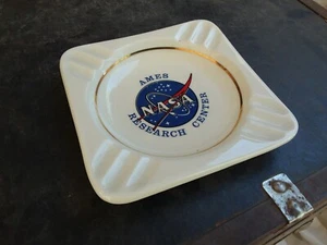 Vintage NASA Ames Research Center Gold Band Logo Ashtray Space Decor Ad Collect - Picture 1 of 6