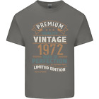 Premium Vintage 52nd Birthday 1972 Mens Cotton T-Shirt Tee Top
